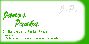 janos panka business card